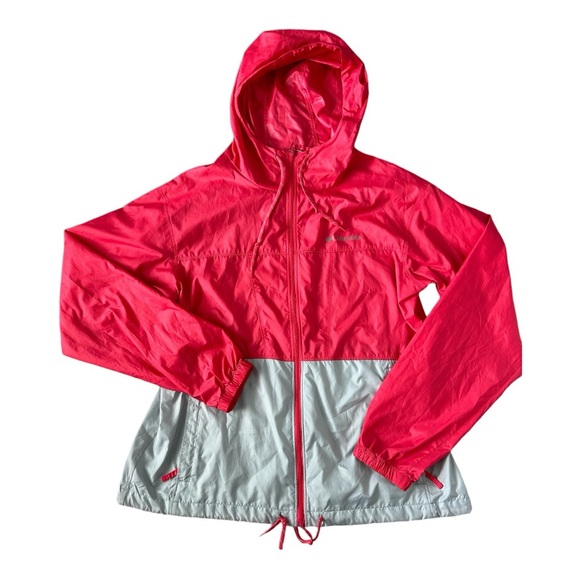 Columbia Pink and Light Gray Packable Windbreaker  Jacket - Picture 1 of 4